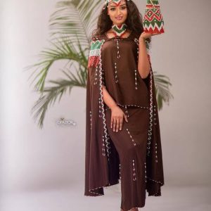 Elegant Brown Oromo Dress Beautiful Oromo Traditional Dress with Cultural Charm Cultural Oromo Dress